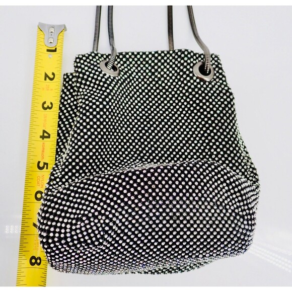 Jeweled Diamanté Rhinestone Metal Clutch Crossbody Clutch Bag Removable Handle - Picture 10 of 14